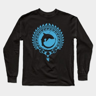 Thresher shark Polynesian design Long Sleeve T-Shirt